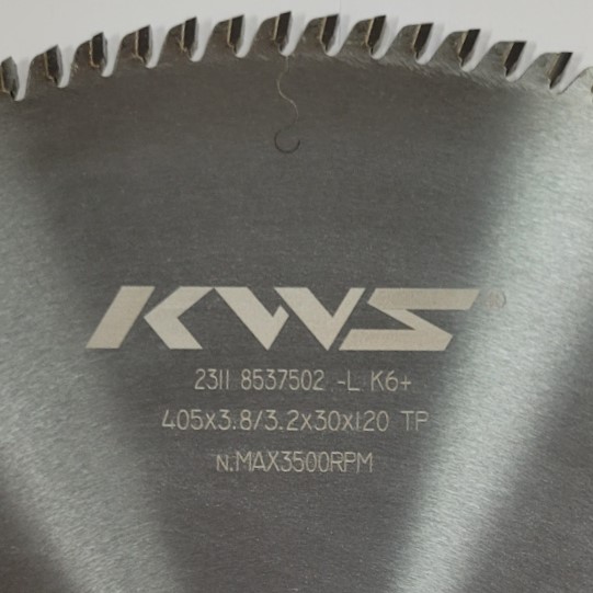 Serra Circular Ø405 x 120 Dentes RT (Alumínio/Acrílico/PVC) - marca KWS - Cód. 8340.10